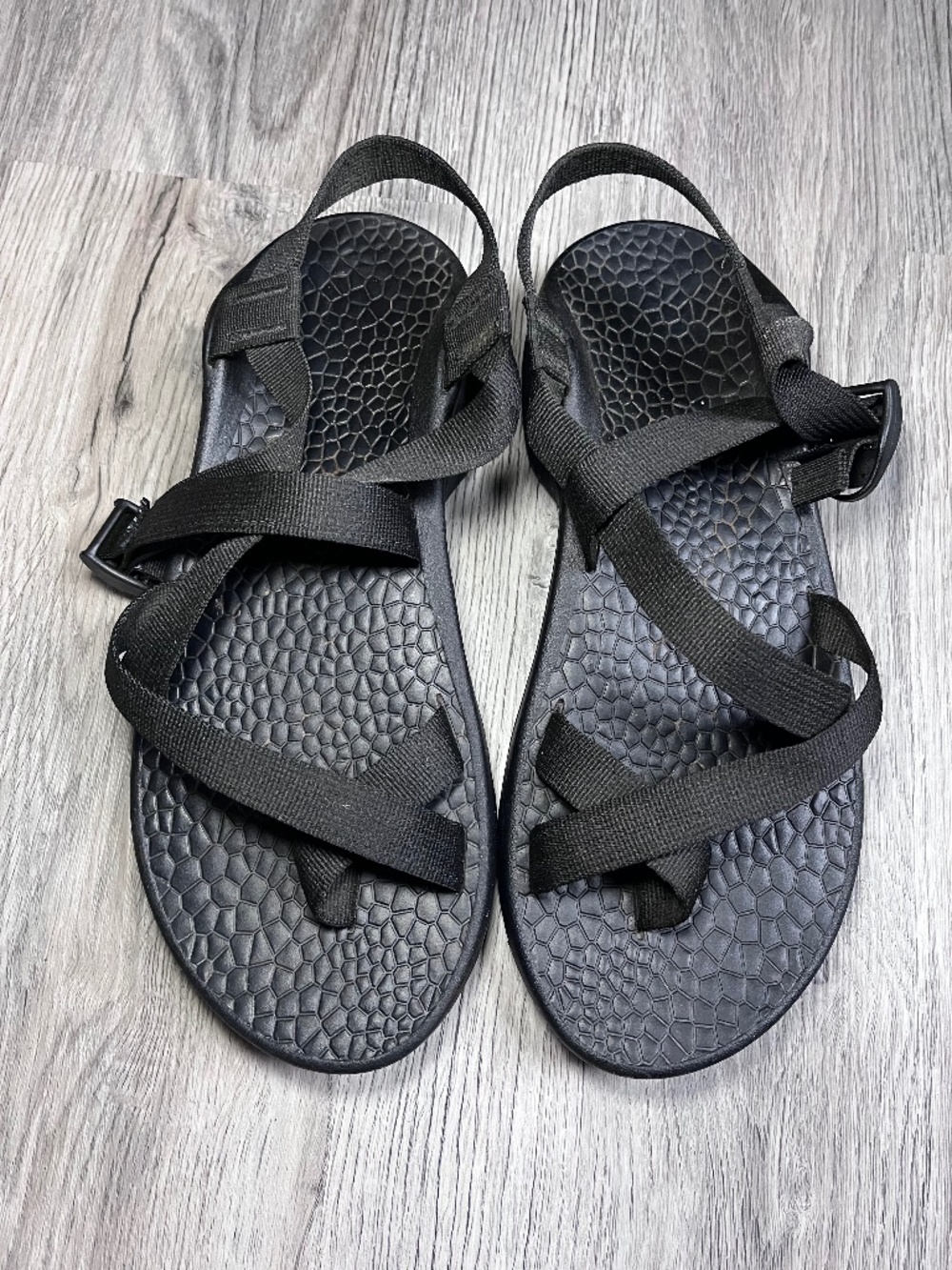Chaco Mens Z Cloud 2 Black Adjustable Strap Outdoor Sandals Size 11 Toe Strap